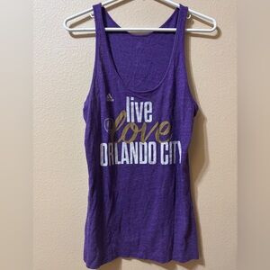 Adidas Women's Large Orlando City SC Live Love Team Racerback Tank-Top- Purple